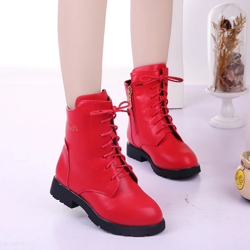 Модные ботинки для девочек Бархатные короткие студентов Коллекция 2018 года Сезон