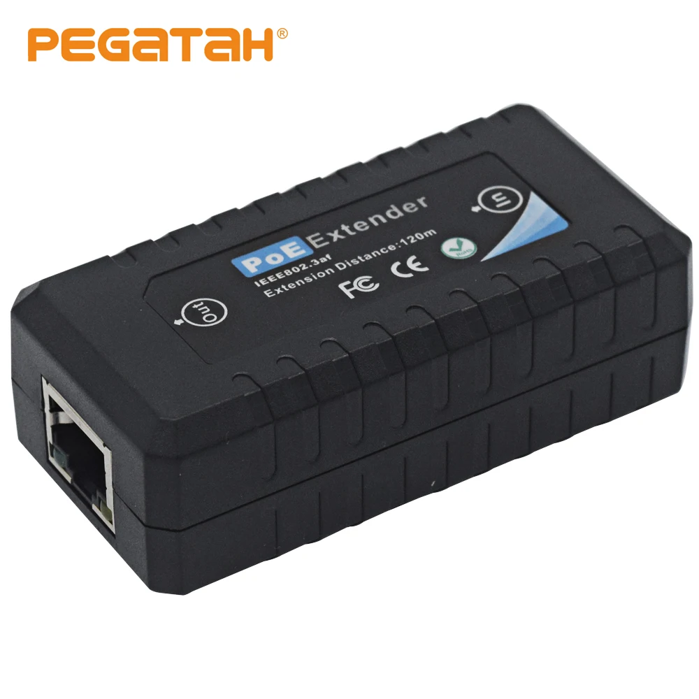 1Port IEEE802.3af PoE Extender for Security camera extend120M transmission distance with 10/100M LAN ports