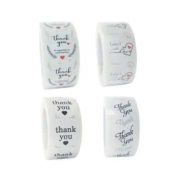

500pcs/roll round white thank you for business cake baking gift box envelope stationery sticker seal