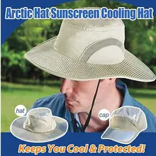 Полярная Кепка, охлаждающая ледяная Кепка, солнцезащитная, гидро охлаждающая, Панама, полярная Кепка с защитой от ультрафиолета, сохраняет прохладу