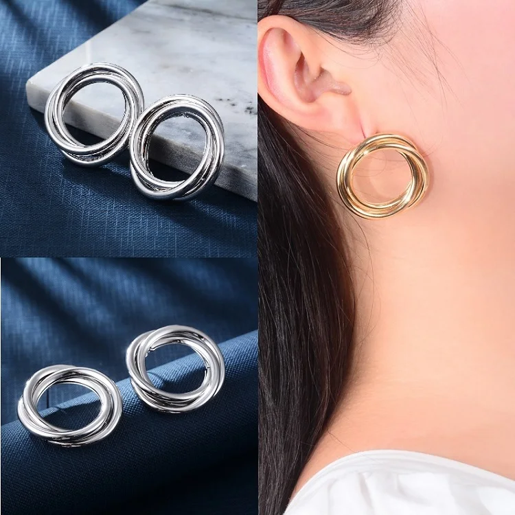 Винтаж корейской моды Chic серебро большой обруч серьги Kpop цирконий жемчуг длинные кисточки серьги для женщин заявление свадьба - Окраска металла: silver circle hoop