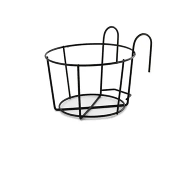 

Garden Supplies Hanging Plant Iron Racks Balcony Round Flower Pot Rack Railing Fence Outdoor 1pcs