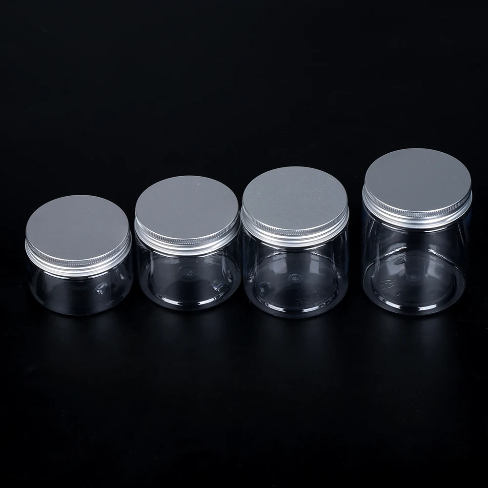 

1PC New 30-250ML Aluminum Cap Cosmetic Tin Pot Lip Balm Empty Jar Oil Wax Storage Containers Plastic Bottle Home Organization
