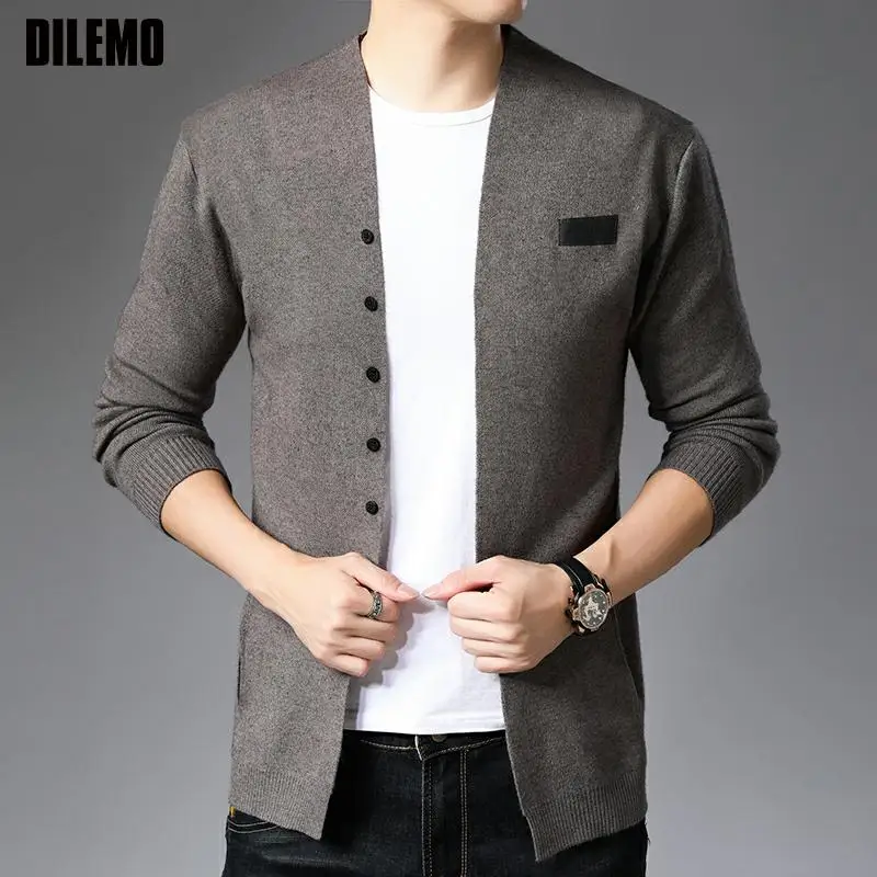 Top Quality New Autum Brand Fashion Slim Fit Knit Cardigan Men Japanese Sweater Woolen Casual Coats Jacket Mens Clothes 2023