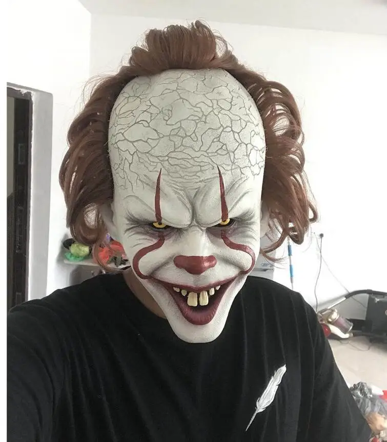 Маска клоуна страшные маски на Хеллоуин Косплей Stephen King's It Pennywise Joker Scary Mascaras De латексная Реалистичная маска для костюма