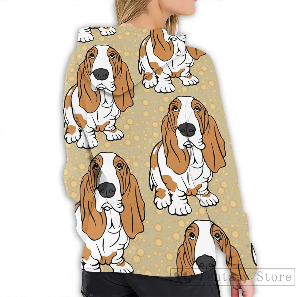 Мужские толстовки, свитшоты для женщин, Забавный Basset Hound print casual hoodie Streatwear