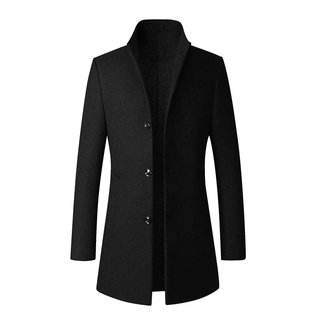 BK Модная мужская настоящая/Настоящая овечья шерсть/шерстяная куртка с мехом/пальто X-Long зимнее теплое меховое пальто Тренч 8,6 - Цвет: BK