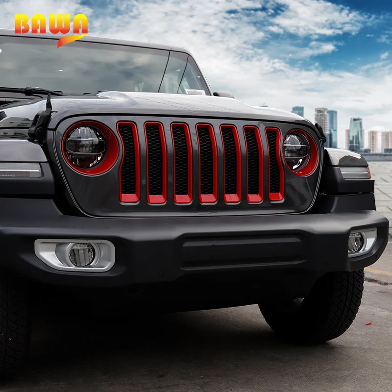 BAWA наклейки на переднюю решетку для Jeep Wrangler JL+ гоночный гриль для Jeep Wrangler JL