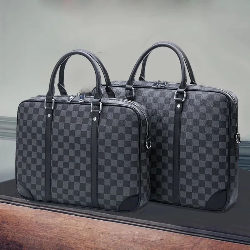 

New Fashion Luxury Brand designer 14 inch Laptop Briefcase Business Handbag for Men Large Capacity men's leather Shoulder Bag