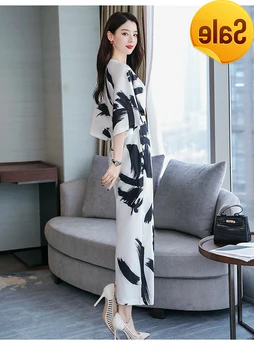 

Ankle-Length Summer Women Jumpsuit Chiffon for High Street Straight Print Jumpsuits with Pocket