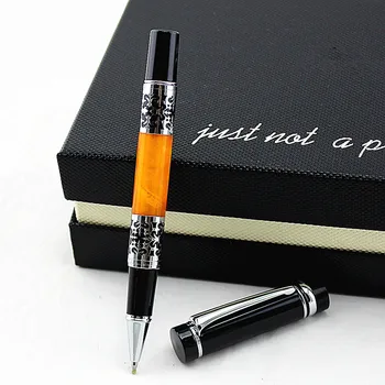

Luxury quality Celluloid Ballpoint Pen Beautiful Silver Flower Pattern Writing Business Office Supplies Roller ball Pen