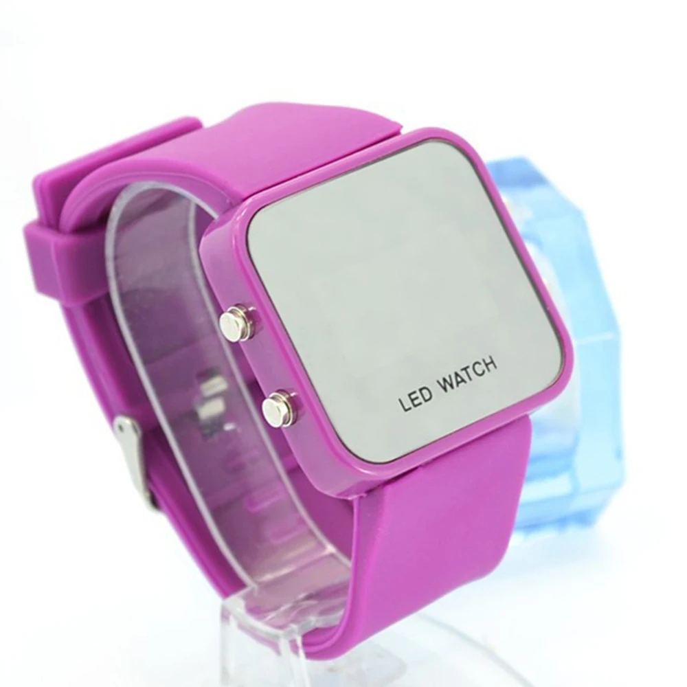 

Unisex Multi Colors Fashion LED Watch Relogio Sports Watches Led Mirror watch Women Display Silicone watches men wristwatch