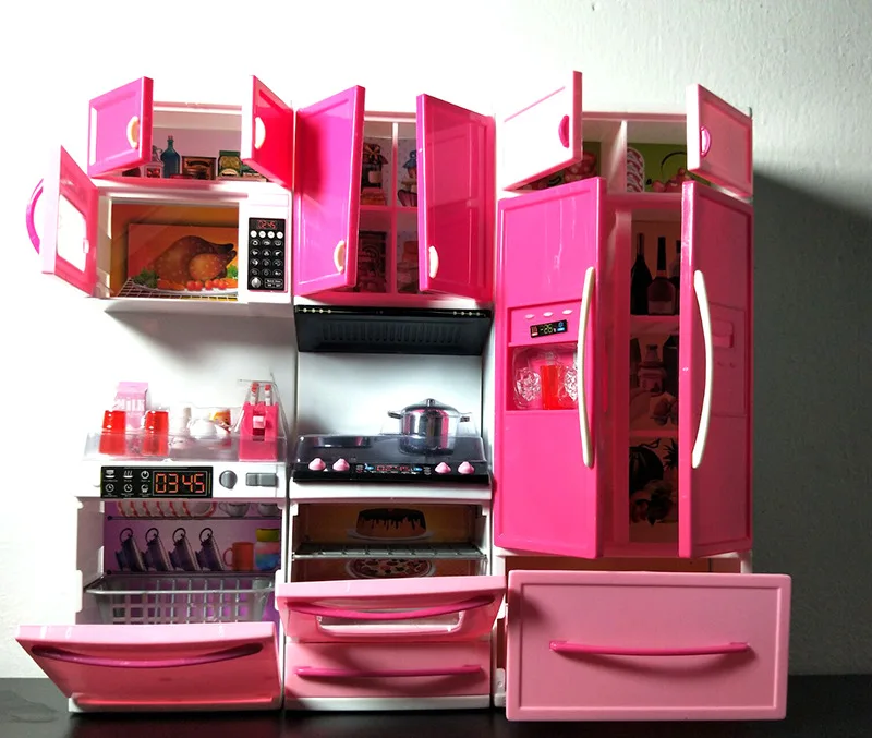 

Girl'S Play House Model Mini Kitchen Three-in-One CHILDREN'S Toy Set Holiday Gift