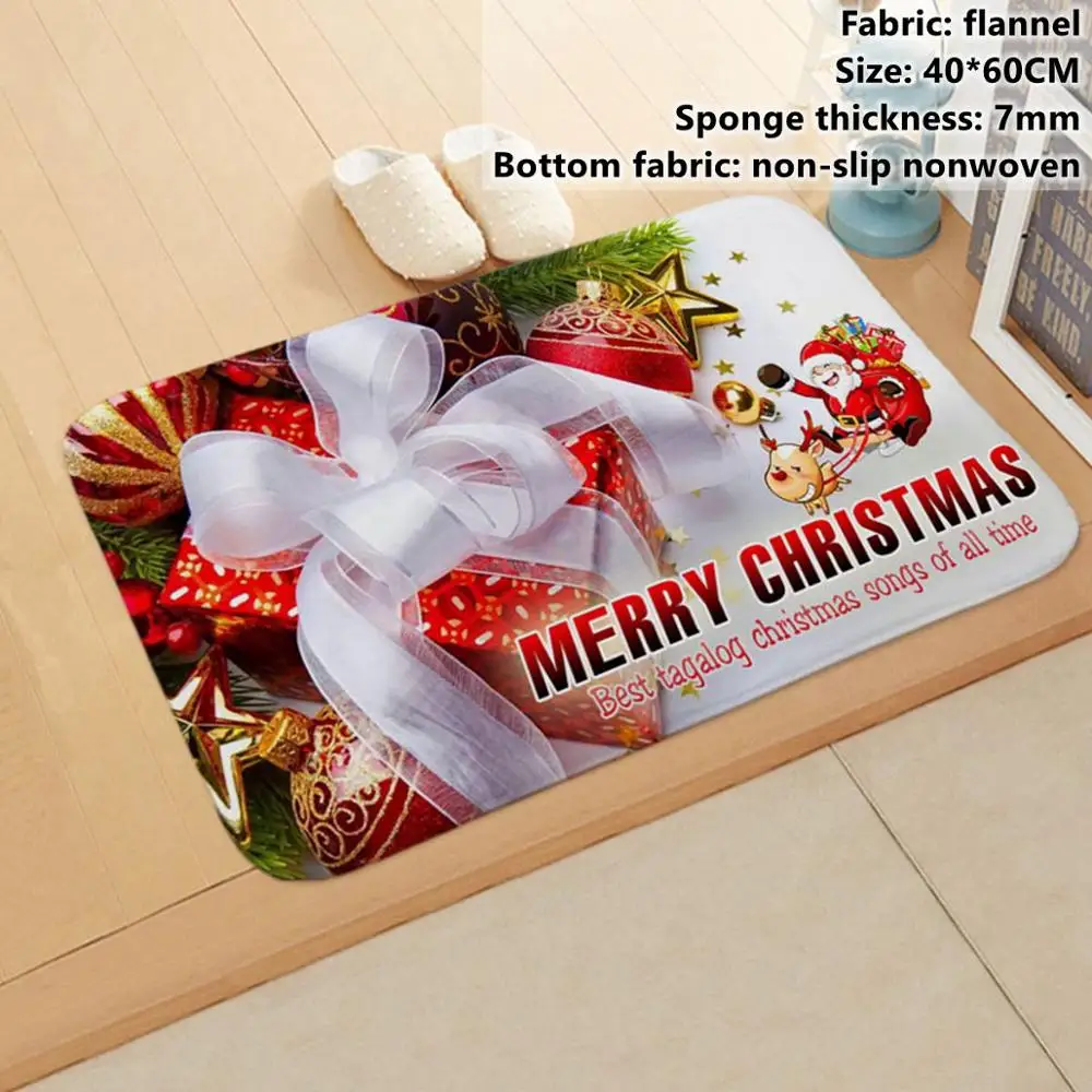 Xmas Carpet 17 Taoup Non-slip Christmas Door Mat Merry Christmas Ornaments Xmas Decor for Home Bathroom Water Absorption Xmas Carpet Santa Noel - Цвет: Xmas Carpet 17