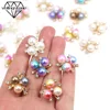 10Pcs Pearl Rhinestone Buttons Vintage Metal Button Alloy Diamante Flower Crystal Buttons DIY Hair Clip/Bows Clothing Decoration ► Photo 2/6