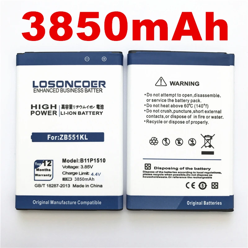 

100% Original LOSONCOER 3850mAh B11P1510 / C11P1510 Battery for ASUS ZenFone Go TV ZB551KL X013DB