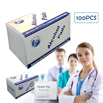 

100 Pcs Alcohol Wet Wipe Disposable Disinfection Prep Swap Pad Antiseptic Skin Cleaning Care Jewelry Mobile Phone Clean Wipe