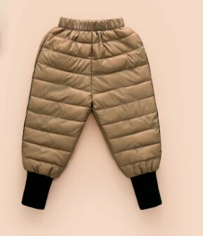От 1 до 5 лет Детские Зимние теплые хлопковые брюки-карандаш для маленьких мальчиков и девочек Теплые плотные брюки с эластичной резинкой на талии водонепроницаемые лыжные брюки - Цвет: Хаки