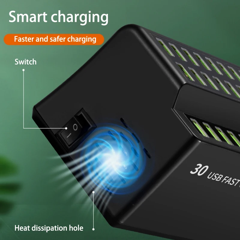 Usb зарядная станция для samsung huawei 30 usb умное быстрое зарядное устройство для oppo xiaomi Новая быстрая зарядная док-станция для vivo eu uk us au вилка