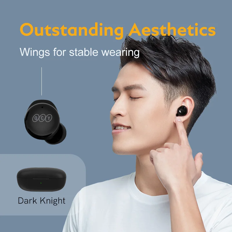 Bluetooth Earbuds QCY T17 True Wireless HIFI Headphone Touch Control Low Latency Mode ENC Long Standby 26H