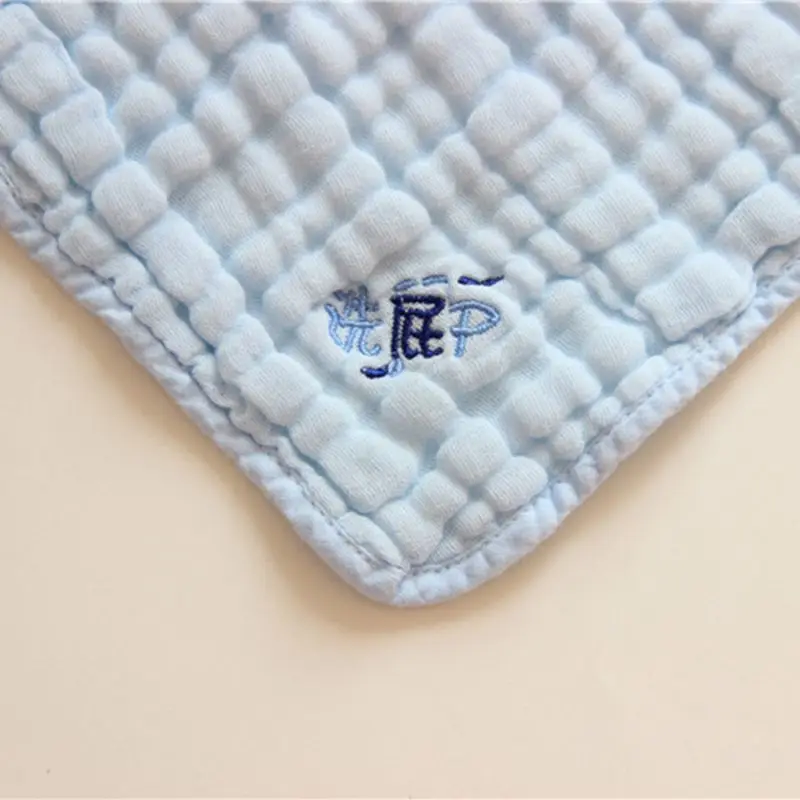  5 Pcs/pack Baby Embroidered Saliva Towel Square Solid Color Soft Scarf Newborn Wash Bath Feeding To