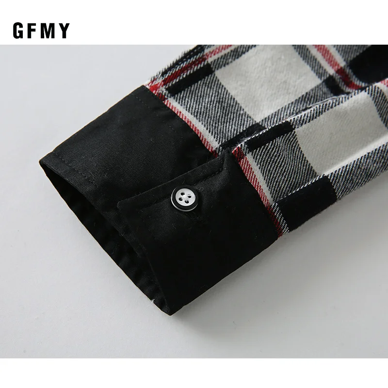 GFMY/ г. Осень хлопок длинный рукав модная детская клетчатая рубашка От 3 до 12 лет повседневная одежда для больших детей может быть пальто
