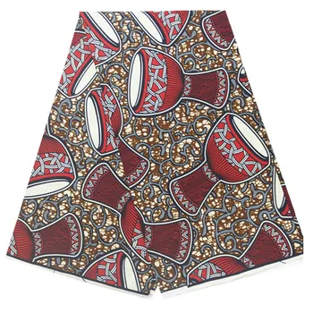 

New Design Popular Real Ankara African 100% Cotton Wax Prints Fabric High Quality 6 yards Tissu African Fabric H1104-2