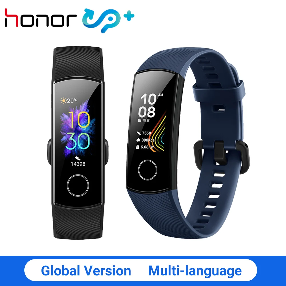 Huawei Honor band 5, смарт-браслет, глобальная версия, кровяный кислород, Смарт-часы AMOLED, huawei, умный Браслет, сердцебиение, ftness, трекер сна - Цвет: standard