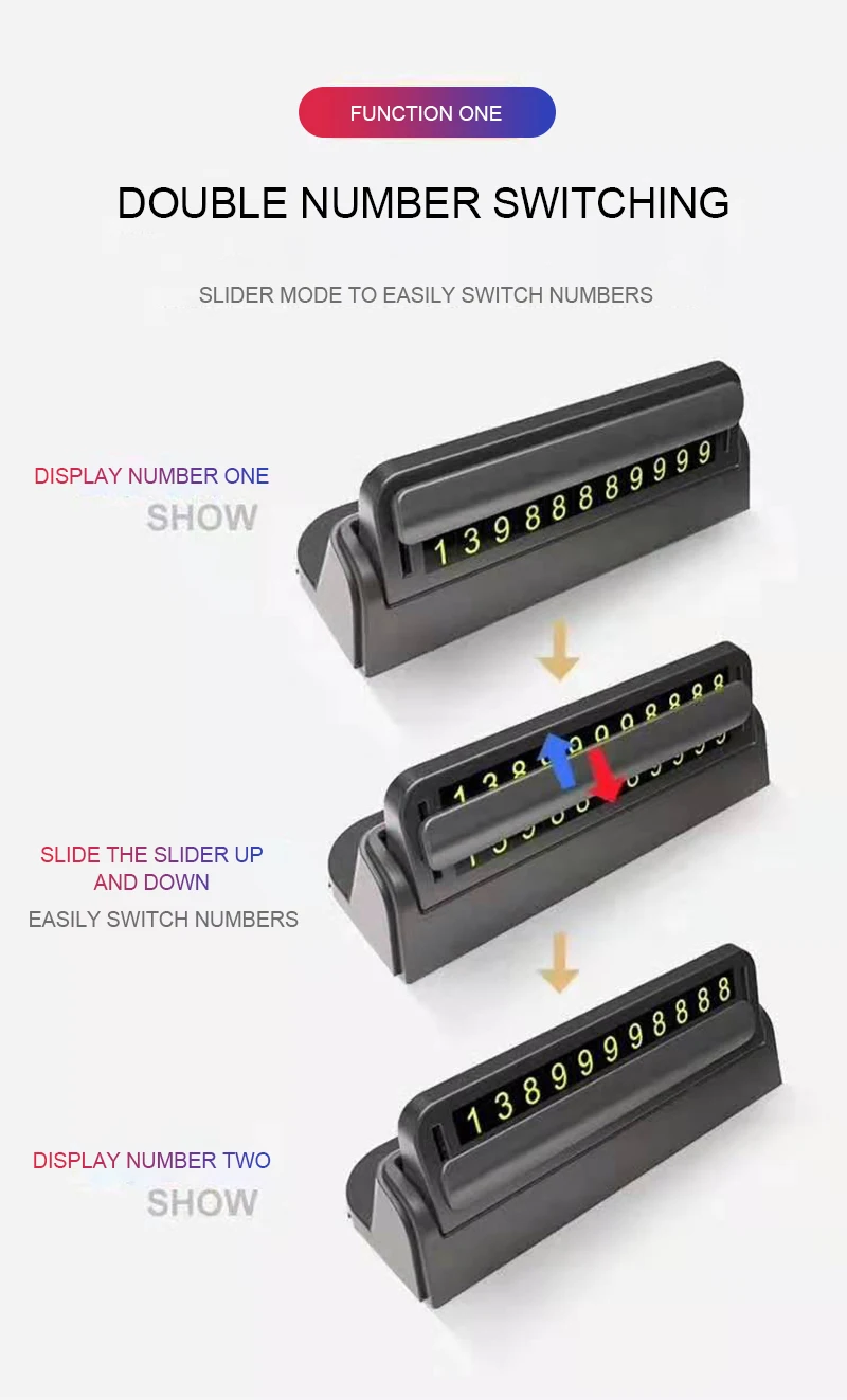 Скрытая парковочная карта, номер телефона, пластина для карты, светящийся телефонный номер, карта для стайлинга автомобилей, временная парковочная карта в автомобиле, наклейка