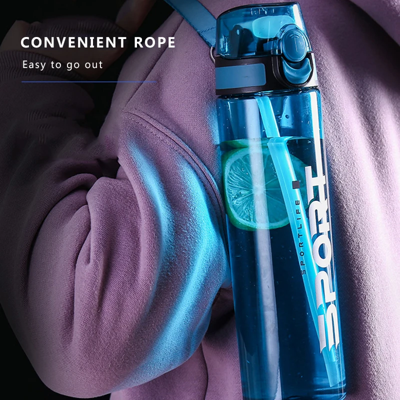 New sports bottle 500ML fitness bottle outdoor travel portable leak-proof plastic cup space cup beverage bottle BPA Free