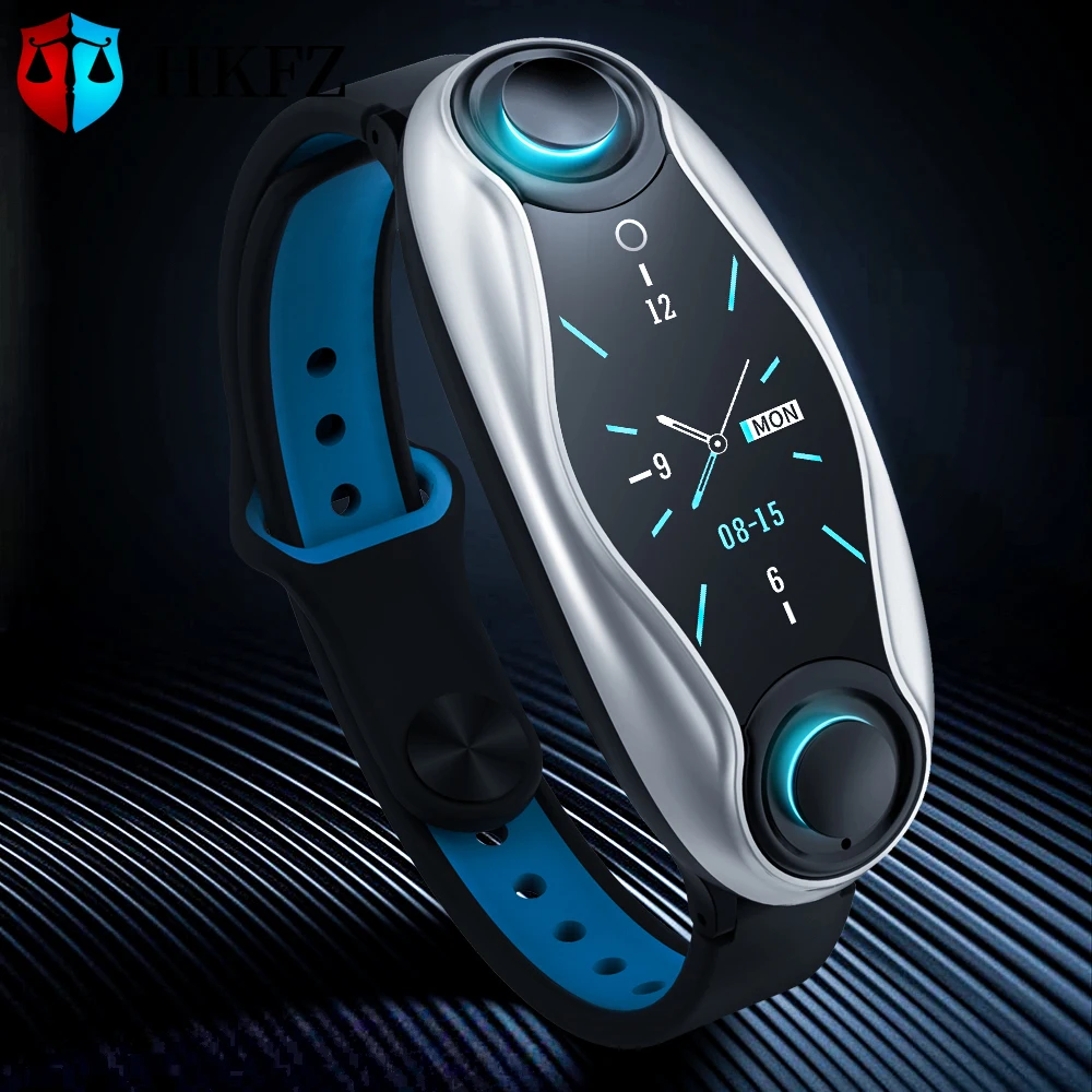 

New 2019 LT04 Smart Watch Earbud Double Bluetooth Answer Call Real Time Heart Rate MIC Supported Smartwatch Bracelet Men Women