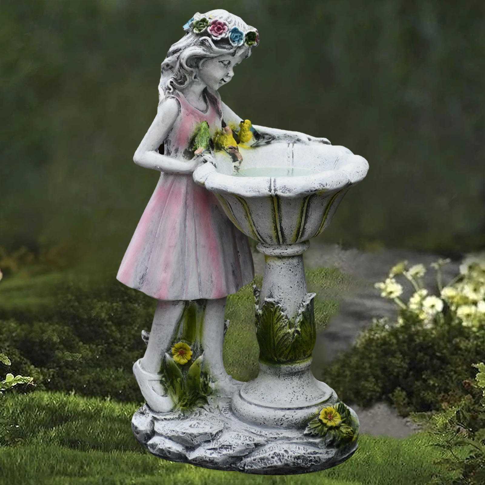 Figura resina creativa con luz Solar, adornos para patio exterior, estatua de Ángel, artesanía, decoración micropaisaje para jardín|Estatuas y de jardín| - AliExpress
