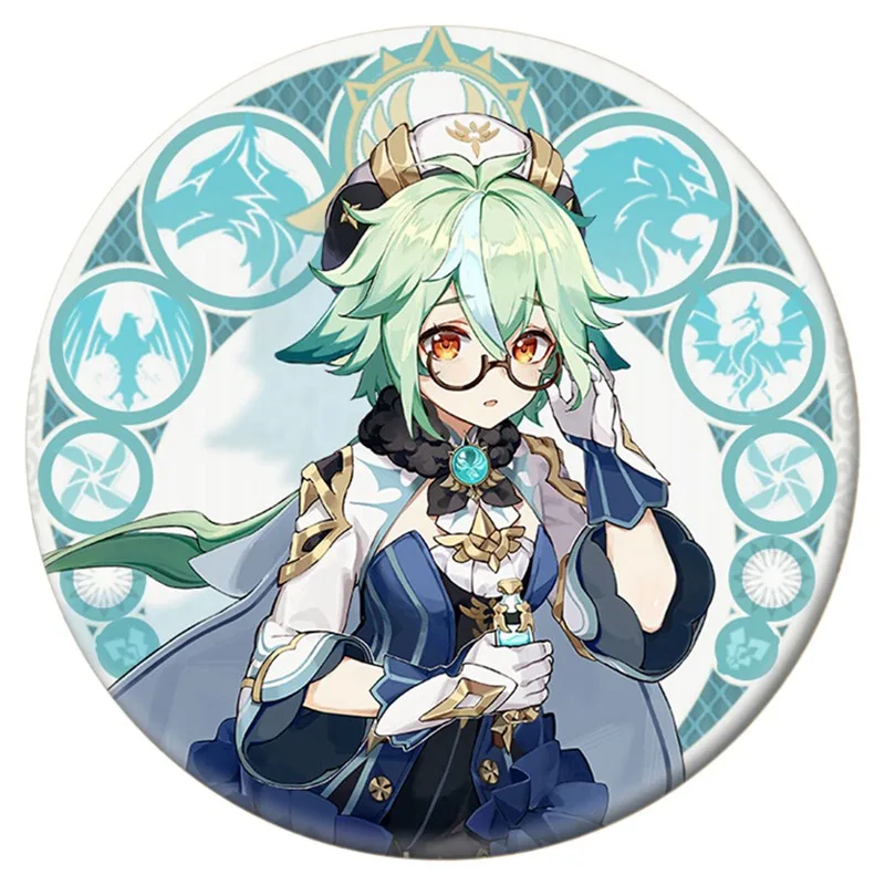 Free Shipping 58mm Online Game Genshin Impact Brooch Pin Cosplay Badge Accessories For Clothes Backpack Decoration gift