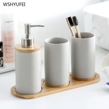 

Creative Matte Ceramic Bathroom Tooth Mug Multi-function Teeth Brushing Cups Kitchen wash set Liquid Emulsion Container Sets