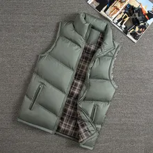 Waistcoat Men's Spring And Autumn New Style Slim Fit Sleeveless Vest Solid Color Young MEN'S down Cotton Casual Vest Coat