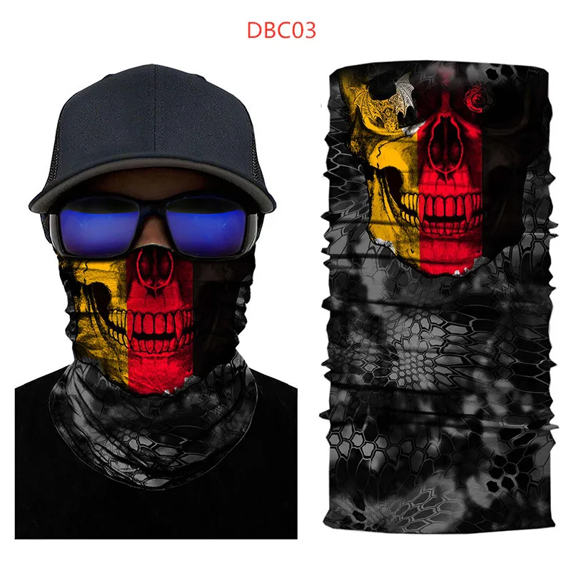 hair scarf for men Seamless Balaclava Magic Scarf Neck Face Cover Ghost Skull Skeleton Head Bandana Shield Headband Headwear Bandanas Men Bicycle black scarf mens