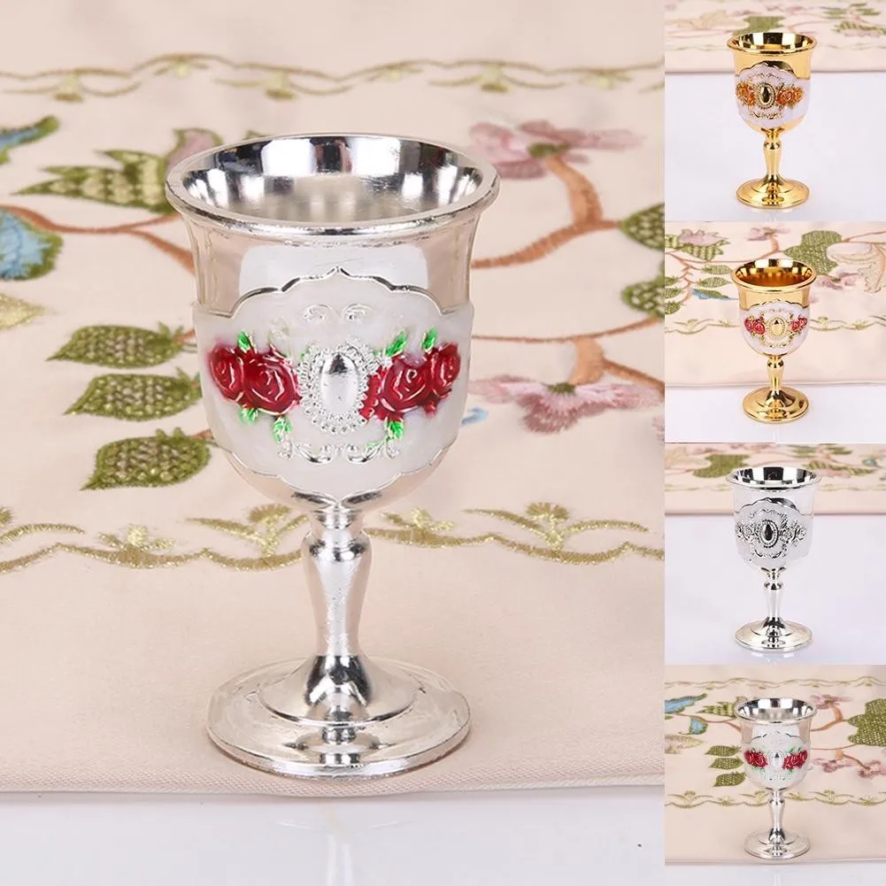 Glass Cup 30ML Wine Glasses Champagne Glasses Beverage Goblet Cocktail Cup Vintage European Style For Bar Home Decor