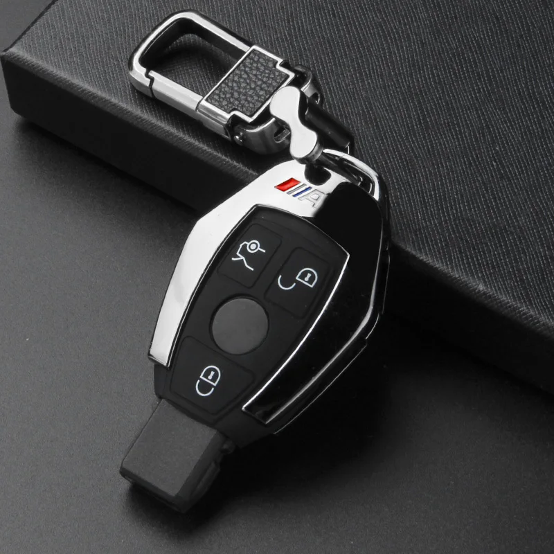 Black Buckle C Металлический брелок для ключей, чехол, защитный чехол, подходит для Mercedes Benz E C Class W204 W212 W176 GLC CLA GLA, автомобильные аксессуары - Название цвета: Black Buckle C