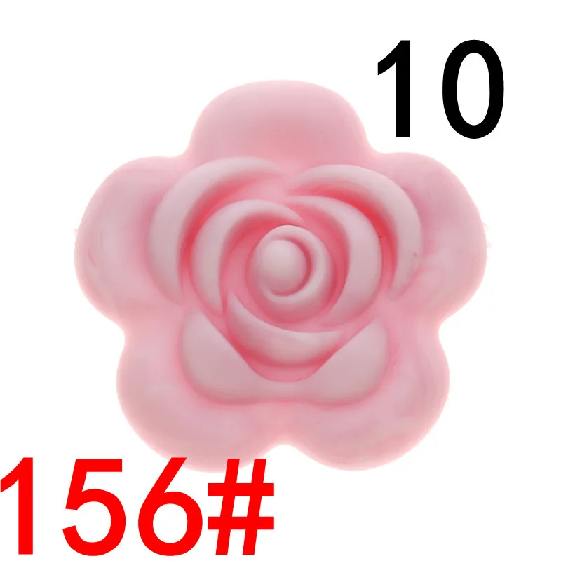 156 Marble pink ATOB 10 шт. Детские Прорезыватели для зубов цветок Детские Силиконовые Прорезыватели Bpa бесплатно Diy Уход за ребенком жевательное ожерелье из бисера кремния BPA бесплатно - Цвет: 156 Marble pink