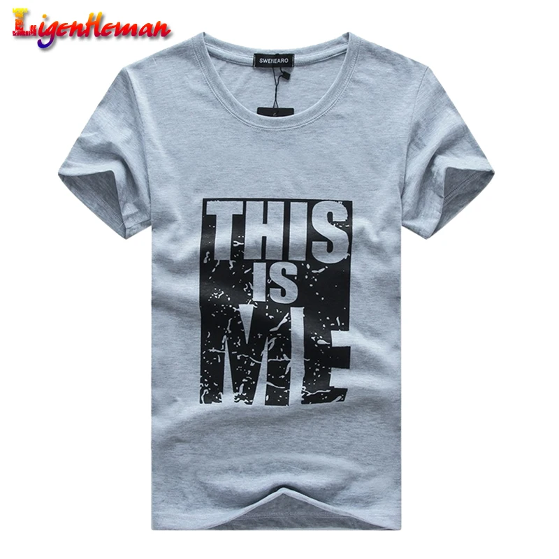 Men Short Sleeve Slim Fit O-Neck T-shirt Men Large size S-5XL Men Cotton T Shirt Print T-Shirt Men T shirt Homme Fitness tshirt