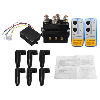 

12V 500Amp HD Electric Capstan Contactor Winch Control Solenoid Twin Wireless Remote Recovery 4x4