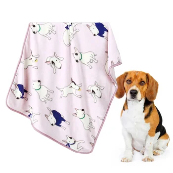 

100 x 75cm Thicken Warm Fleece Cat Dog Bed Bull Terrier Printed Soft Blankets Mat For Small Medium Large Puppy Dogs Pet Products