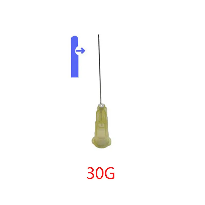 100 шт./кор. стоматологическая эндо Орошение иглы шприца, а так же 30 г/27G, 25 мм конечного закрытого типа, Половина Cut, тупой-конец, одноместный/двухместный-сброса(6 модель - Цвет: 30G  Single Vent