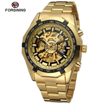 

FORSINING Hot Selling Cheap Mechanical Watch Mens Skeleton Watches Transparent Mechanical Male Stainless Steel Wrist Watch