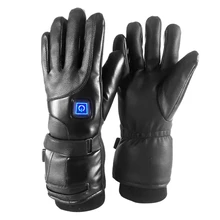 Кожаные перчатки с электрическим подогревом сенсорный экран с перезаряжаемой батареей мотоцикл США вилка