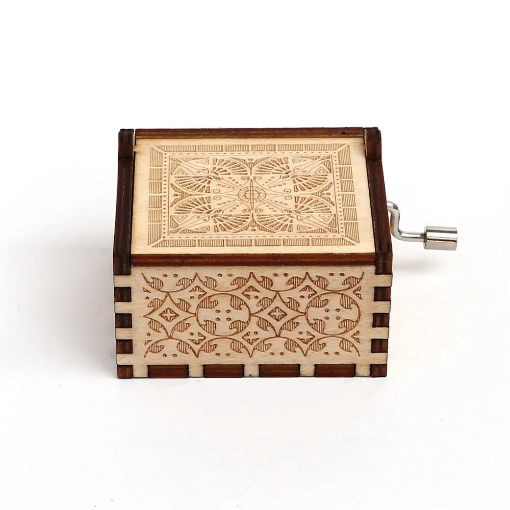 Antique Carved Wooden Hand-Cranked Music Box DIY Wedding Gifts Birthday Gift Christmas Gifts To My Daughter/Son Private Customze music box