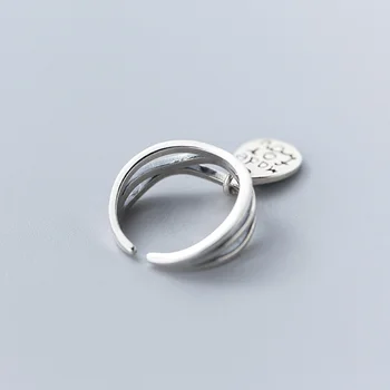 

INZATT Real 925% Sterling Silver Geometric Wave Adjustable Ring For Fashion Women Party Minimalist Fine Jewelry Punk Accessories