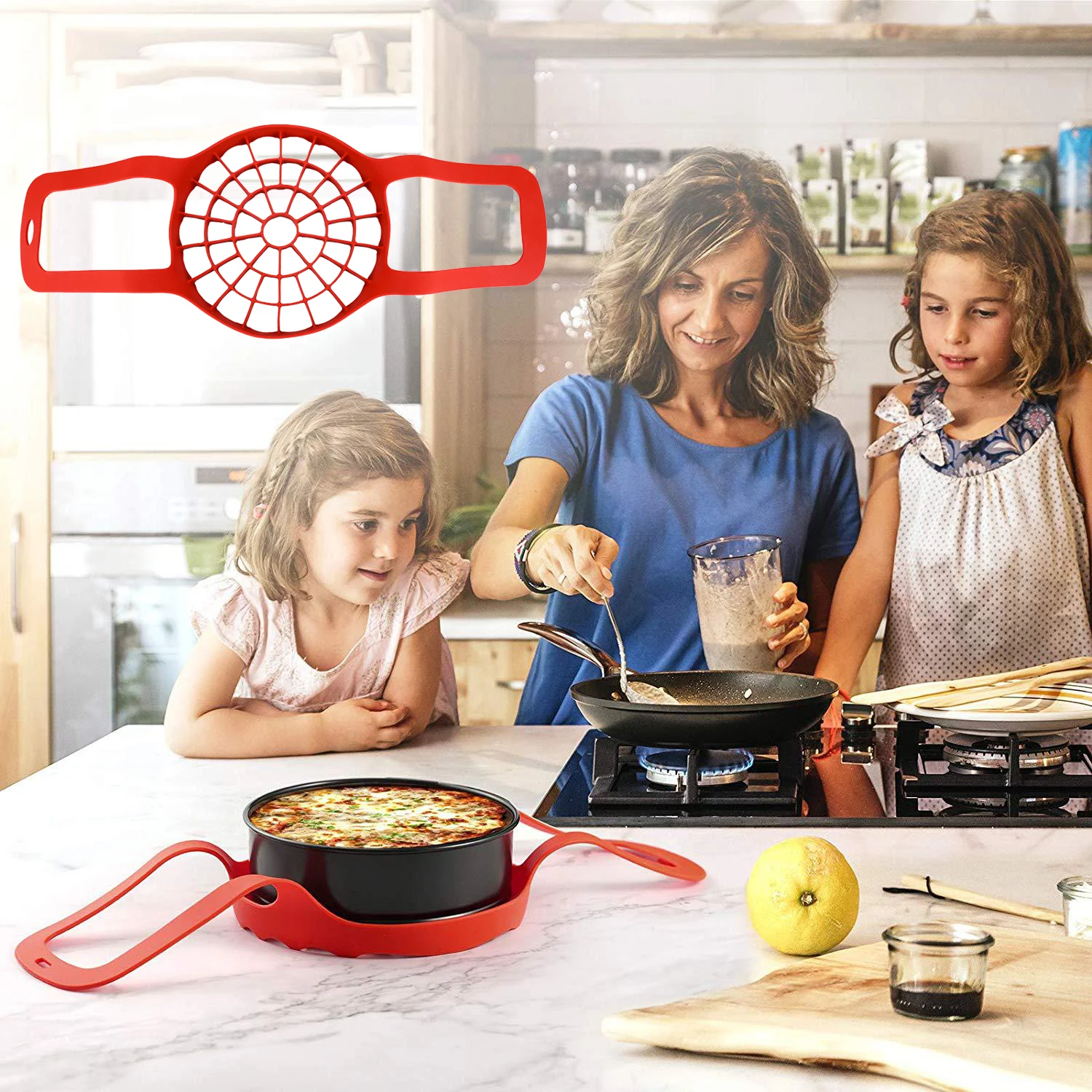 

Drainer Dual Handle Basket Safe Silicone Steamer Vegetable Fruit Hand Hold Liner Electric Pressure Cooker Heat Cooking