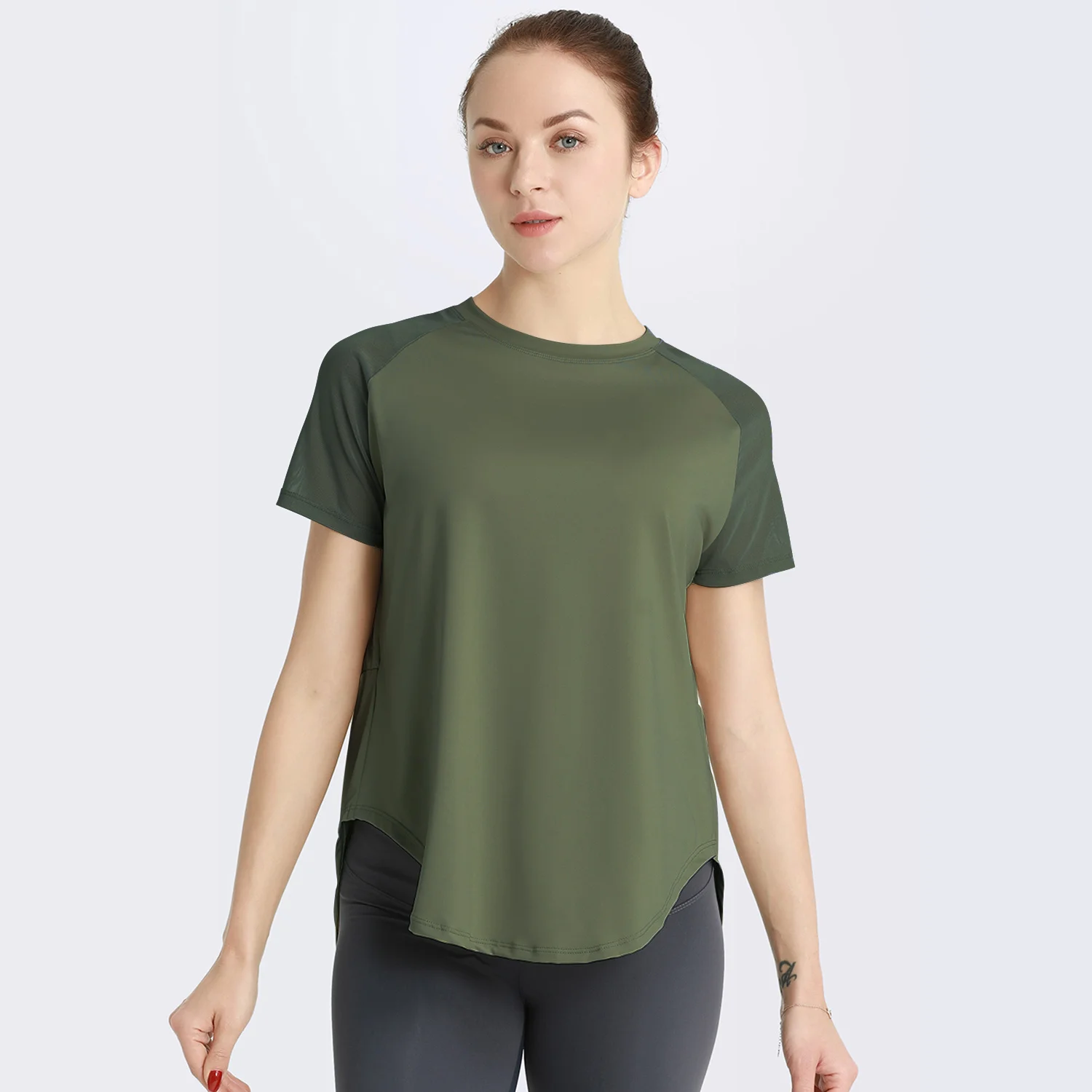 F.DYRAA Breathable Yoga Shirts Quick-Dry Short Sleeve Running T-shirt Yoga Exercise Women T-shirt Loose Fitness Sport Tees Top