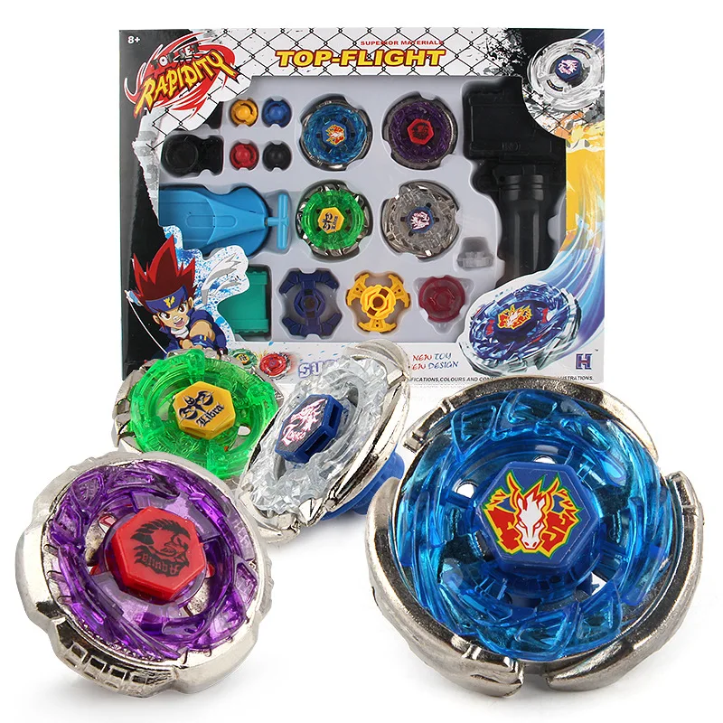 Beyblades-Juguetes de fusión de metales, Juego de piezas giratorias con lanzadores duales